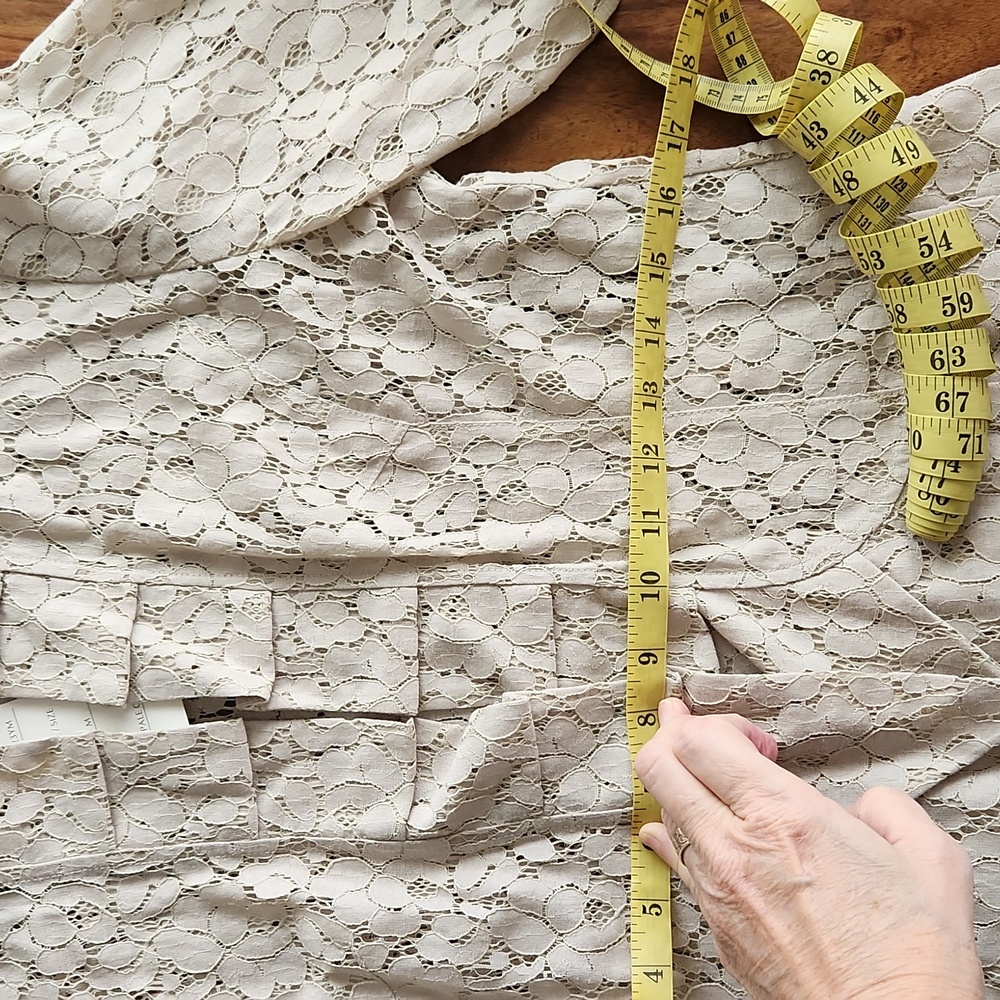 Yvonne Marie, Lace Blazer Jacket, Pale Grey, Medium, Ruffle, Beautiful - Picture 9 of 10